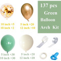 137pcs ballons arc kit latex combinaison métallique combinaison de mariage décoration ballons